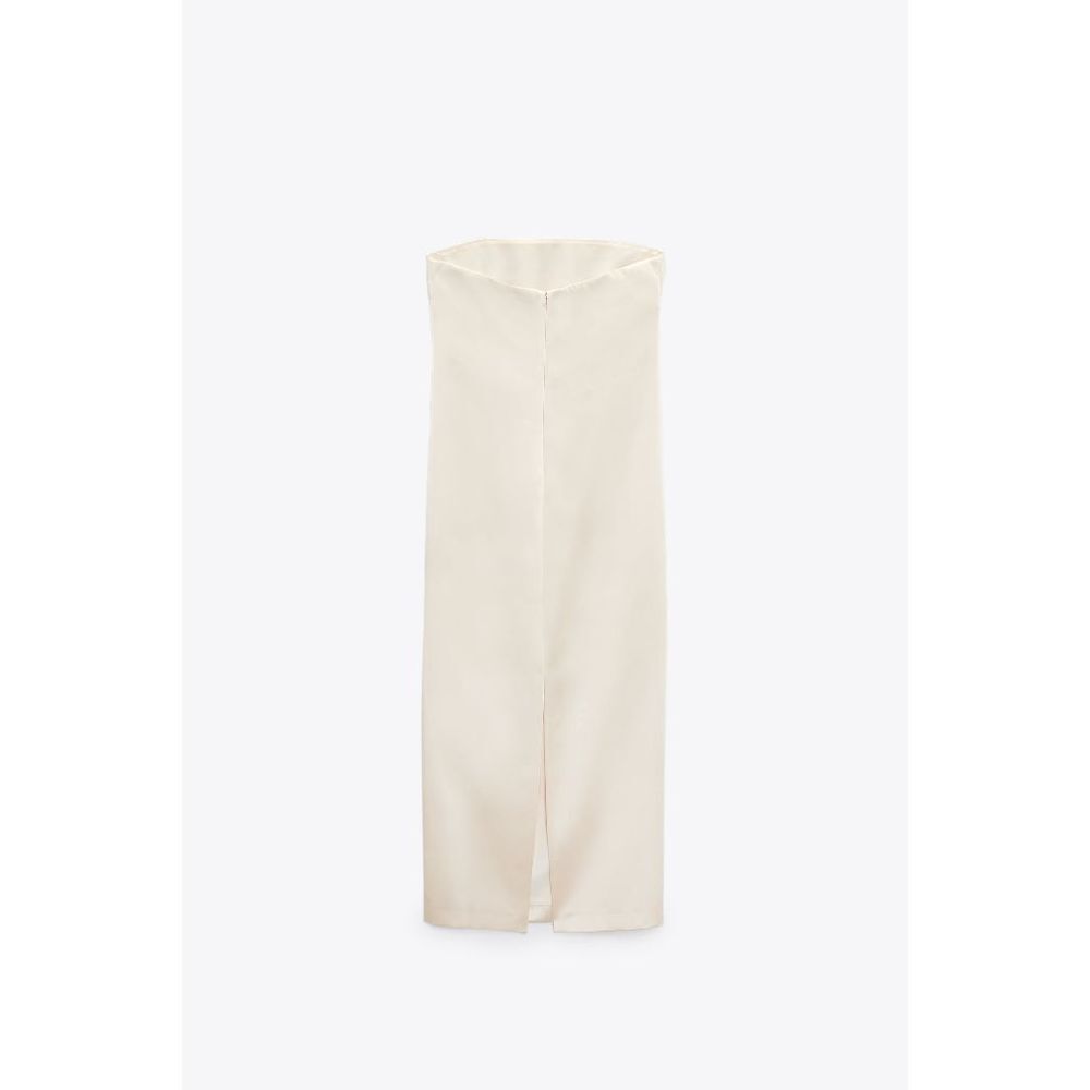 SATIN EFFECT DRESS VANILLA ZARA - Picture 12 of 16